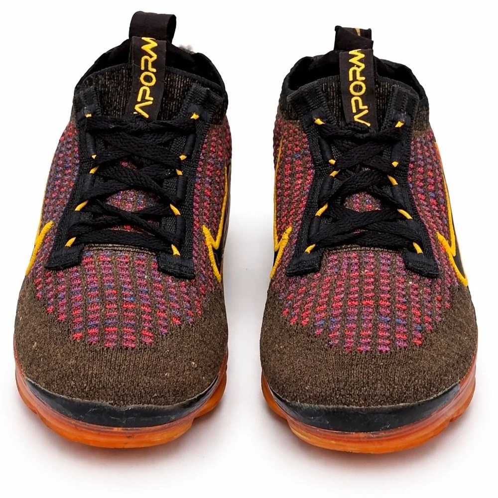 Nike‎ Air VaporMax Flyknit Multicolor Black Yellow GS Size 4Y Shoes - Picture 3 of 9